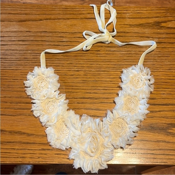 J.Crew taffeta necklace floral wedding flower bib - Picture 9 of 12